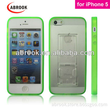 Multi-colors smart cover case for iphone 5 with stand and clip